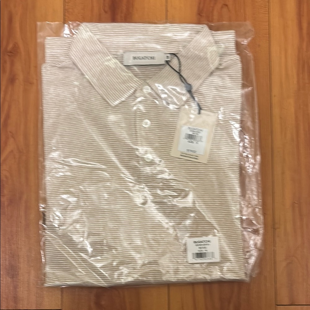 Bugatchi Tan Polo Shirt Premium Cotton Blend